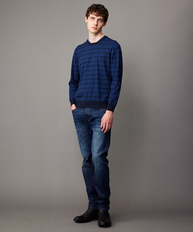 JOSEPH ABBOUD 【キングサイズ・サスティナブル/JAPANファブリック/ストレッチ】オゾンハイパワーデニム パンツ ネイビー系