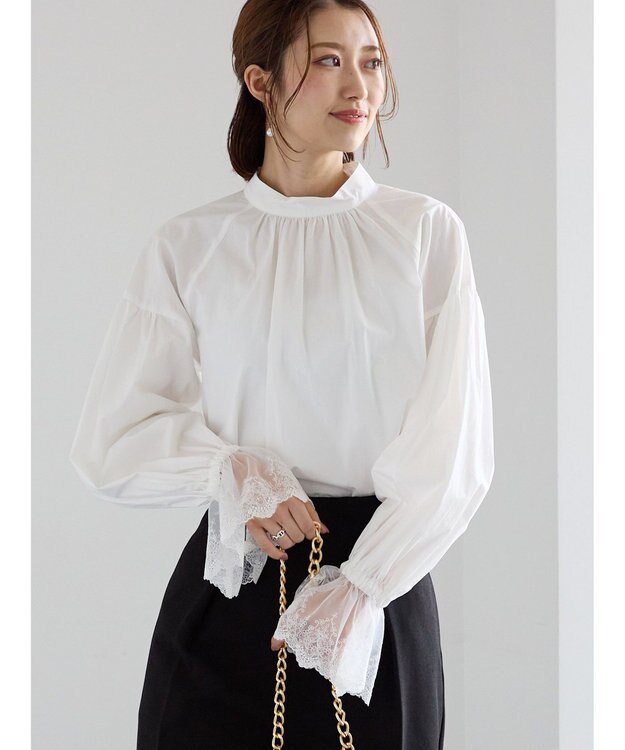 Te chichi レースカフスボリュームスリーブブラウス オフホワイト