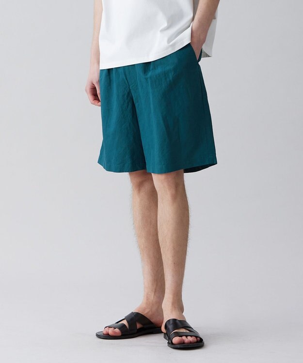 UNFILO MENS ライトリネン ショートパンツ [23年春夏商品] ダークグリーン