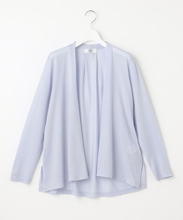 J.PRESS LADIES セルロースジャージー ミディ丈 カーディガン サックスブルー系