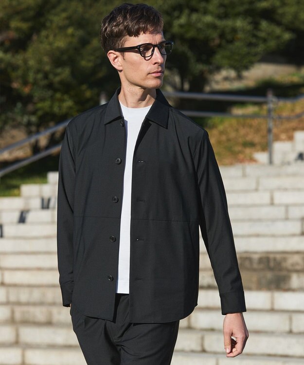 GOTAIRIKU カジュアルセットアップ対応【洗える/ストレッチ】YUNSA シャツアウター ブラック系