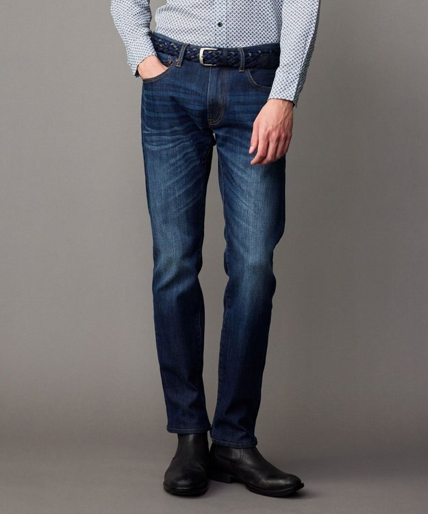 JOSEPH ABBOUD 【キングサイズ・サスティナブル/JAPANファブリック/ストレッチ】オゾンハイパワーデニム パンツ ネイビー系