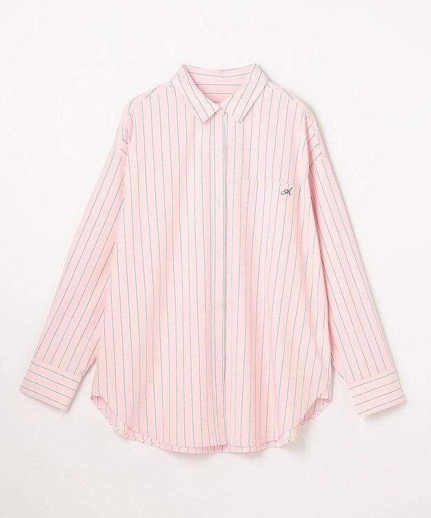 ANY L ＡＮＹオーバーサイズシャツ ピンクストライプ