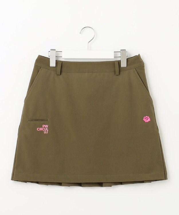 PW CIRCULUS 【WOMEN】【ストレッチ/撥水】インナー付き バックプリーツ スカート カーキ系