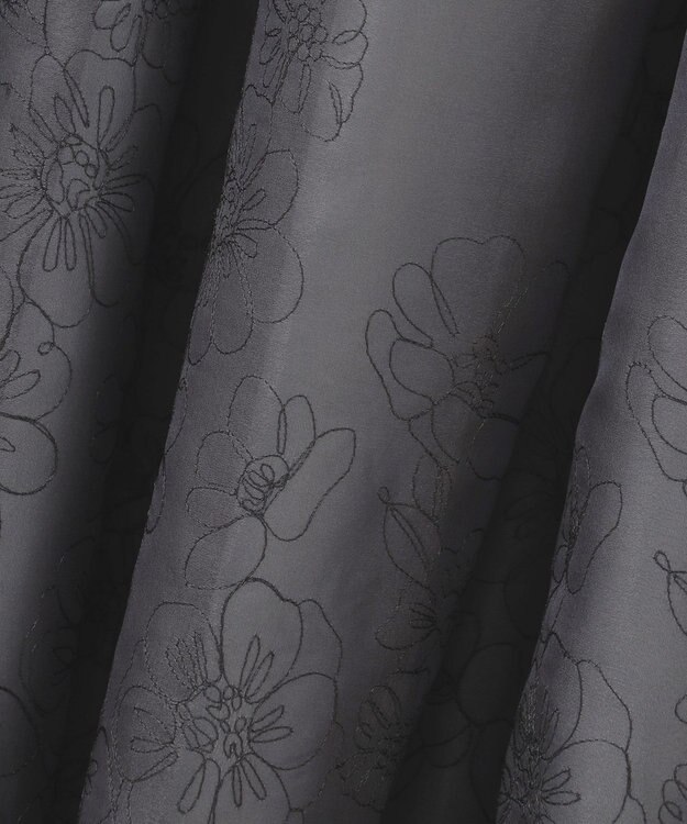 自由区 【洗える】シアーパネルエンブロイダリー スカート スチール