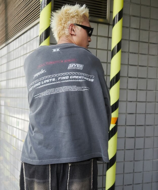 WEGO ピグメントスリーブロゴT（LS） 柄2