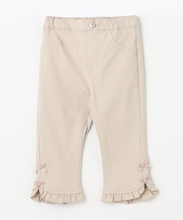 ANY KIDS フリル カプリ パンツ ベージュ