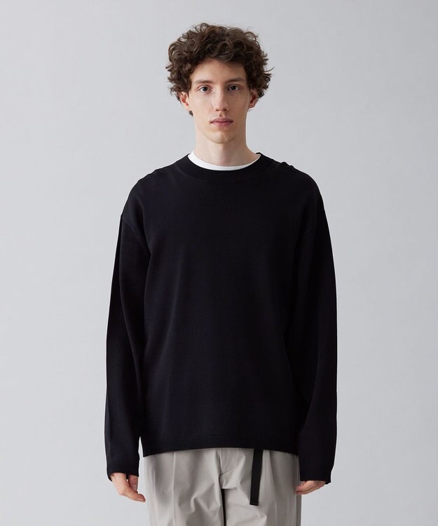 UNFILO MENS 【接触冷感】イージーケア ニットロングTEE [23年春夏商品] ブラック
