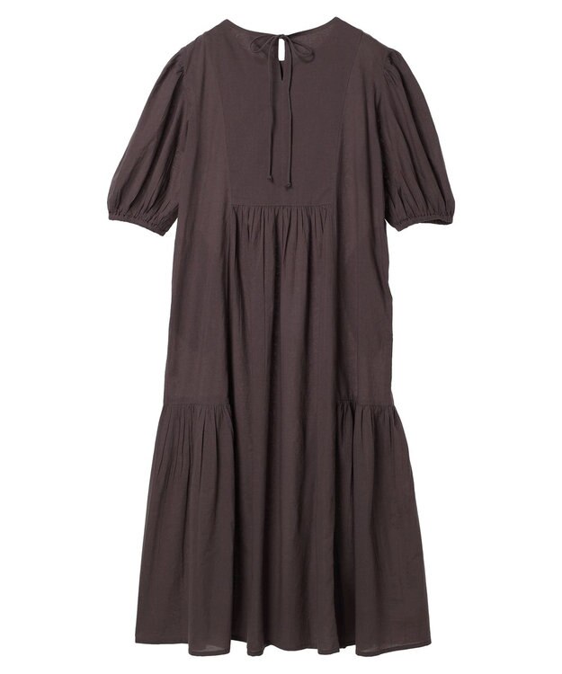 CRAFT STANDARD BOUTIQUE インド綿パフスリーブギャザーワンピース Purple