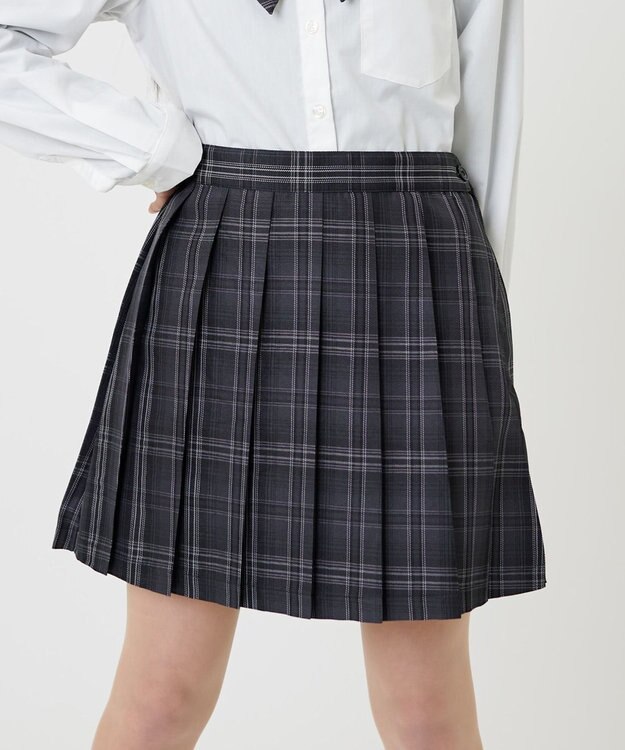 WEGO 【SCHOOLITEM】スクールプリーツスカート ブラックチェック1