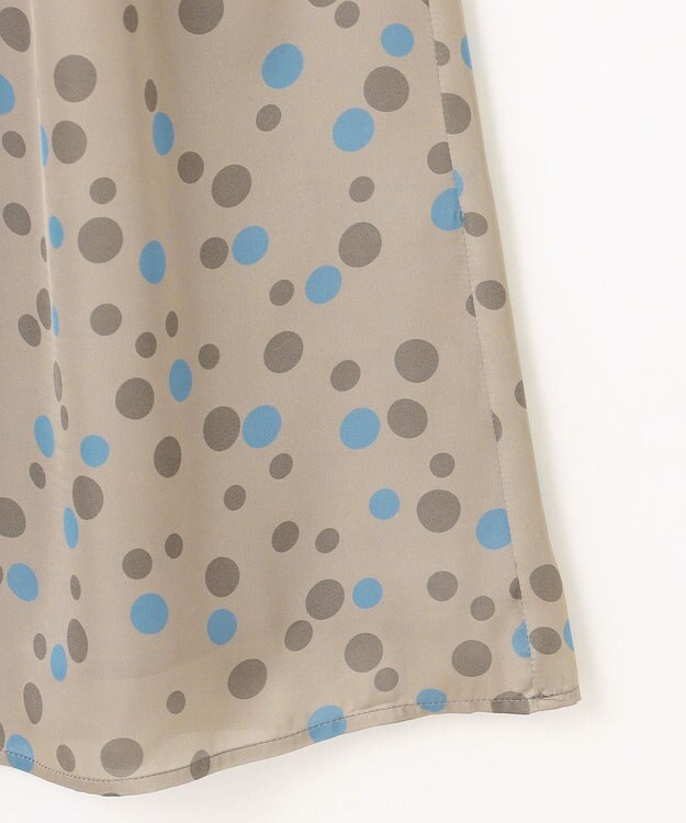 自由区 L マルチポルカドットプリント スカート モカベース