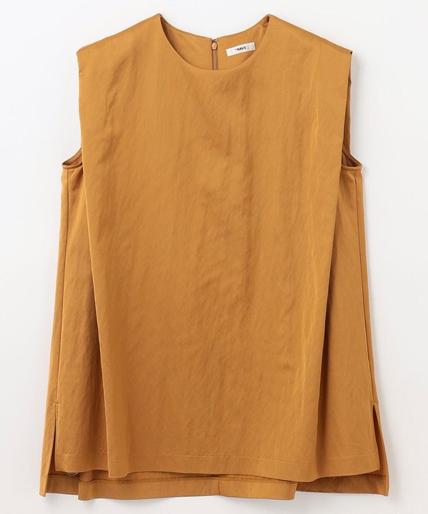 NAVE 【ReNAVE　洗える】グロスサテンブラウス キャメル