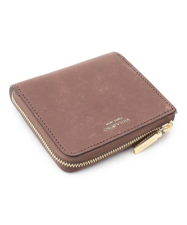 23区 VIOLAd'ORO L字ファスナー コンパクト ウォレット ブラウン系