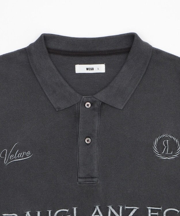 WEGO 【ユニセックス着用ITEM】ピグメントロゴポロシャツ（SS） スミクロ
