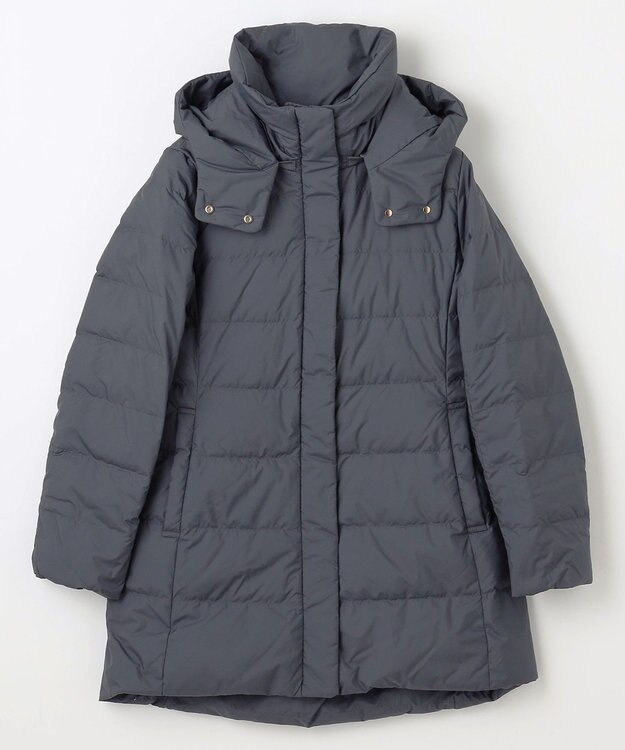 ANY 【洗濯機可/フード取り外し可能/撥水】楽映えリッチロング丈ダウン [一部店舗・WEB限定]チャコール