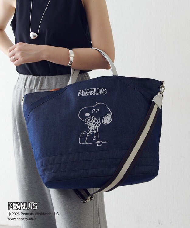 russet 《PEANUTS×russet》リバーシブルビッグトートバッグ(CE-1756) Indigo