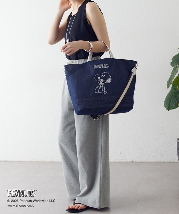 russet 《PEANUTS×russet》リバーシブルビッグトートバッグ(CE-1756) Indigo
