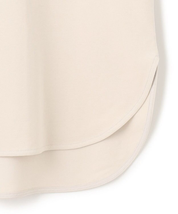 UNFILO BEAUTY FORM ロゴ刺繍フレンチスリーブTシャツ グレージュ[背面ロゴ]