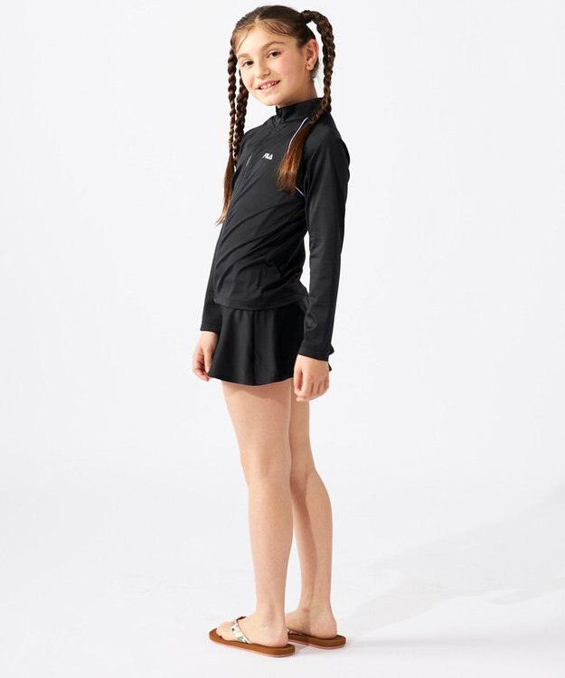 OP／FILA 【FILA】大きいサイズ｜男女兼用ベーシックラッシュガード 180㎝ ブラック×パープル