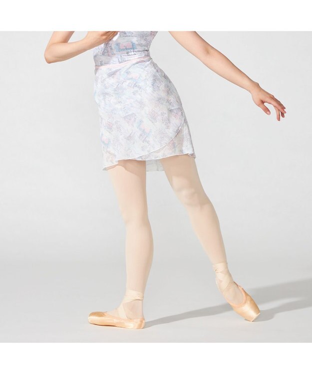 Chacott 巻きスカート ピンクプリント