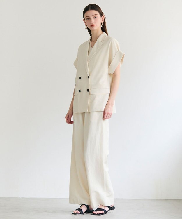 BEIGE， SPINEL / ハーフスリーブ ダブルジャケット Ecru