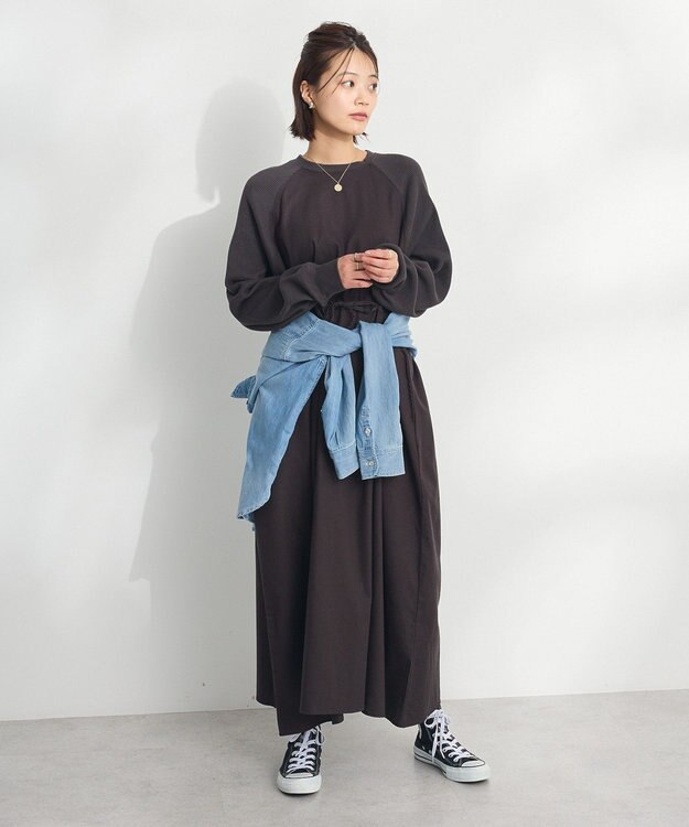 CRAFT STANDARD BOUTIQUE ワッフルスリーブワンピース Charcoal Gray