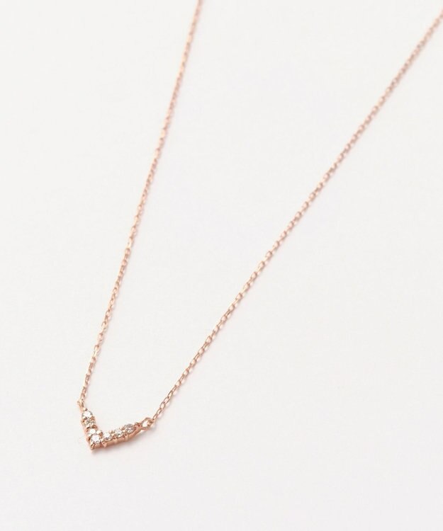 Phoebe 【K10RG】Vラインダイヤモンドネックレス/全長:40cm ローズゴールド