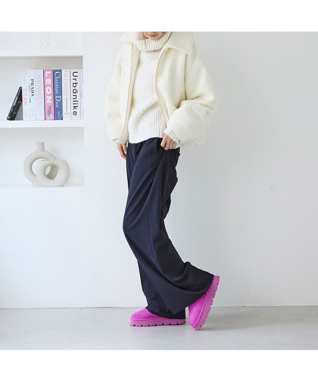 MODE ET JACOMO <carino>本革ムートンショートブーツ ピンク