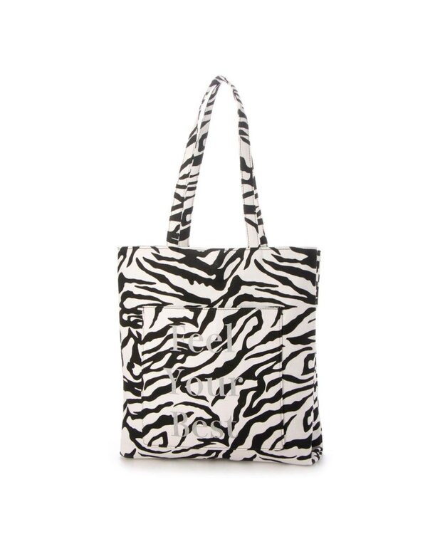 UNBILLION カシュカシュ cachecache / 柄プリント3パーテーショントートバッグ ゼブラ