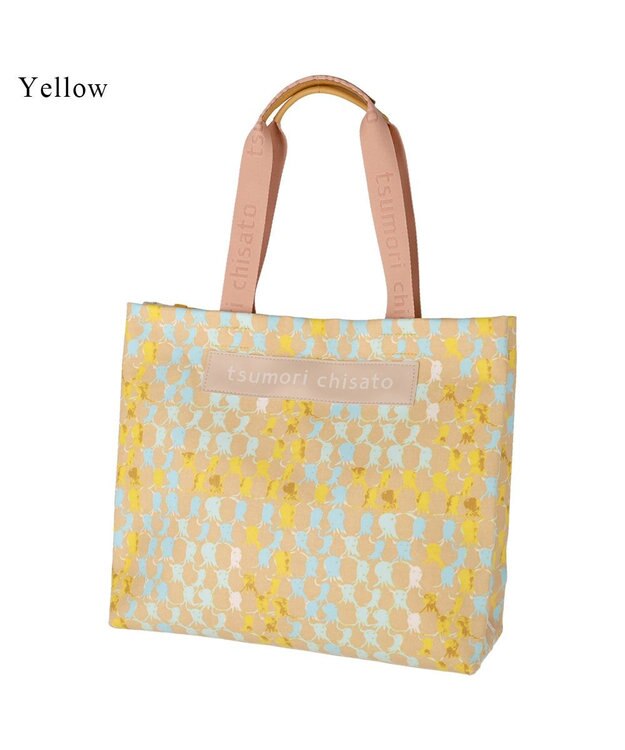 tsumori chisato CARRY タコチェック トートバッグ 【 水や汚れに強いコーティング 】 イエロー