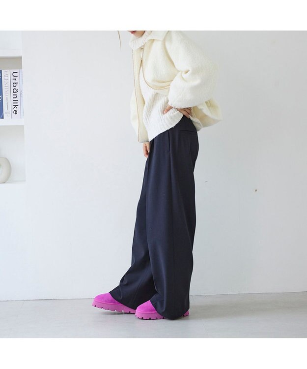 MODE ET JACOMO <carino>本革ムートンショートブーツ ピンク