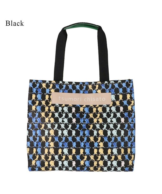 tsumori chisato CARRY タコチェック トートバッグ 【 水や汚れに強いコーティング 】 ブラック