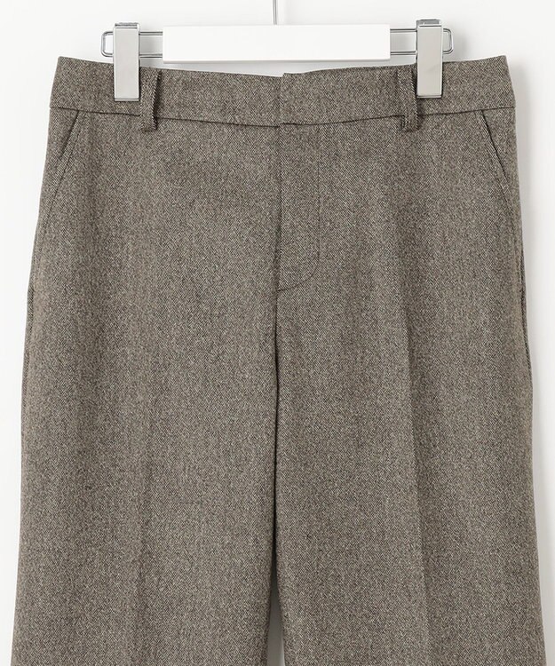 J.PRESS LADIES 【セットアップ対応】ウールストレッチツイード ストレート パンツ ダークブラウン系
