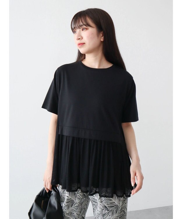 Green Parks メッシュドッキングチュニック Black