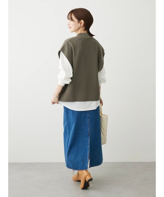 Green Parks ＳＥＴ２点モックネックカノコベスト＋ロンＴＥＥ Gray