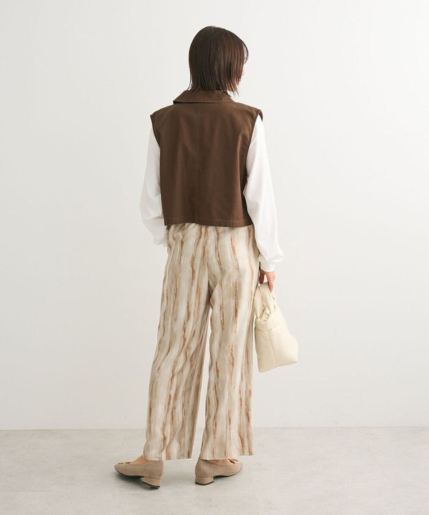 Green Parks アソート柄サイドラインパンツ Khaki