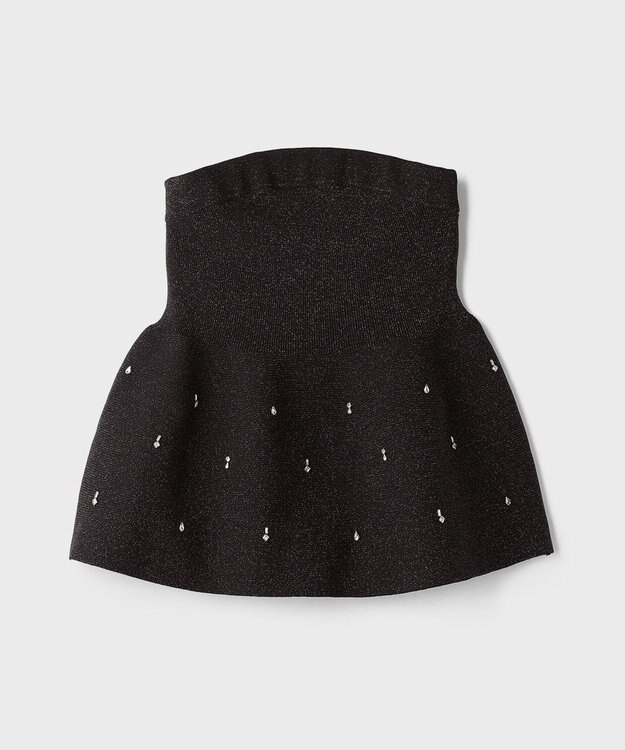 GRACE CONTINENTAL ペプラムベアニットトップ ブラック