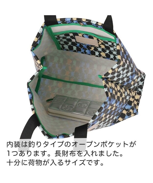 tsumori chisato CARRY タコチェック トートバッグ 【 水や汚れに強いコーティング 】 ブラック