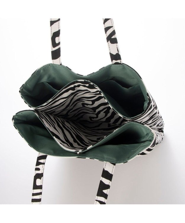 UNBILLION カシュカシュ cachecache / 柄プリント3パーテーショントートバッグ ゼブラ