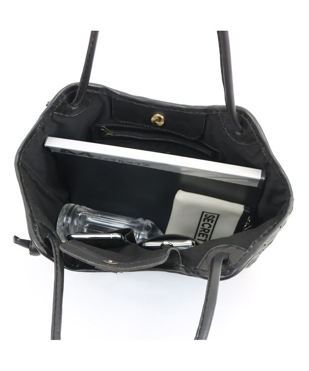 UNBILLION 【訳あり商品】 牛革レザーメッシュトートL ブラック