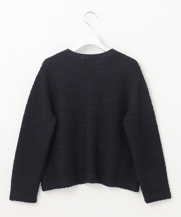 J.PRESS LADIES L 【洗える】TWEEDY ニット ジャケット ブラック系5