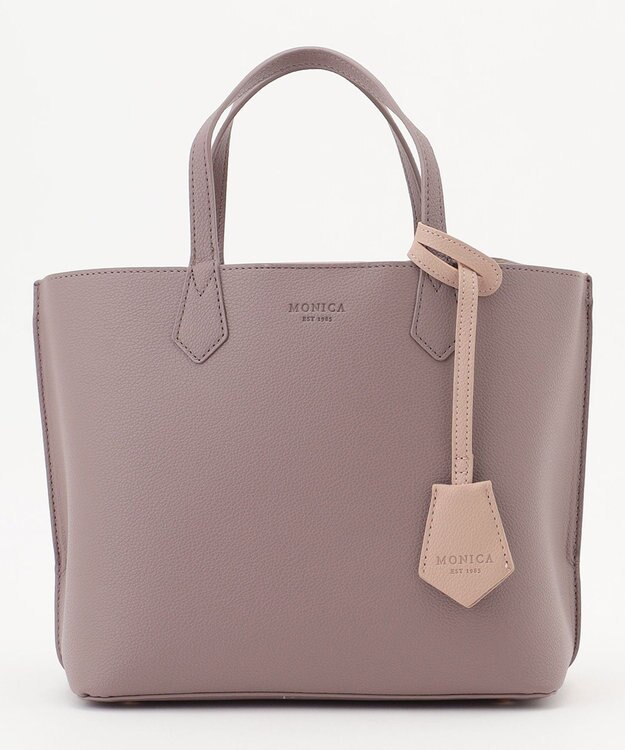LA BAGAGERIE 【MONICA】バイカラーミディトートバッグ グレー