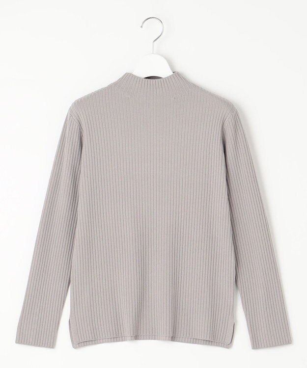 J.PRESS LADIES 針抜きフライス ボトルネック リブ カットソー ライトグレー系