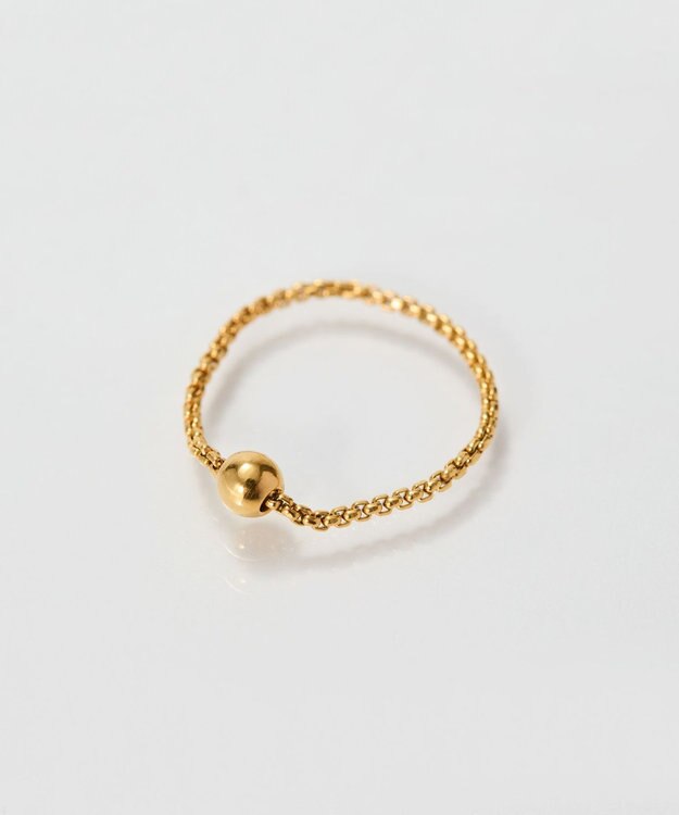 Phoebe 【金属アレルギー対応】ワンドロップメタルチェーンリング ゴールド