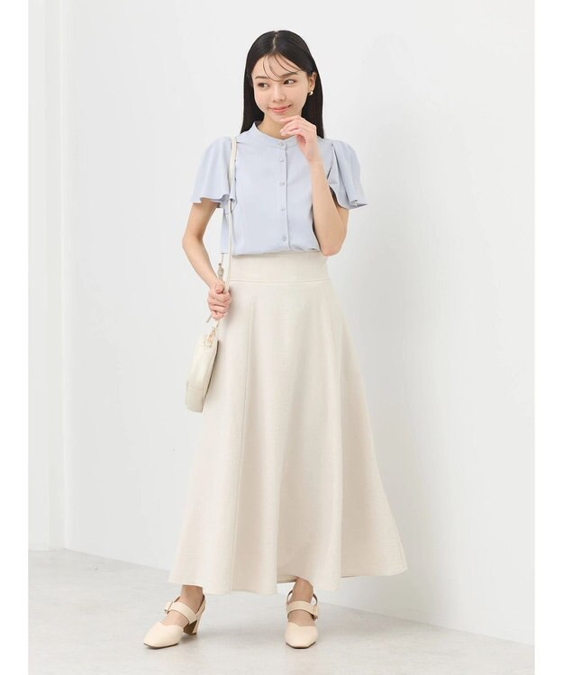 earth music&ecology ラッフルブラウス Light Gray