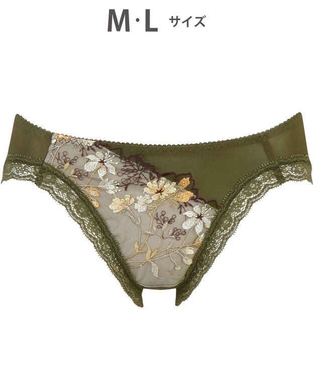 WACOAL ショーツ 【リボンブラ】 BRB413とペア はきこみ丈あさめ やわらかく伸びる素材（バック） レディース PRA113 /ワコール グリーン