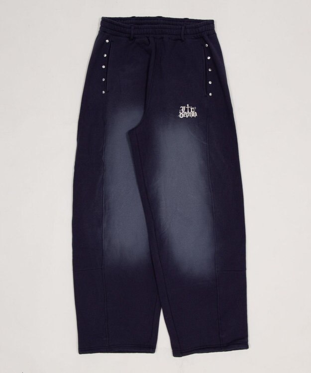 WEGO 【ユニセックス着用ITEM/ウエストゴム】ロゴスウェットパンツ ネイビー