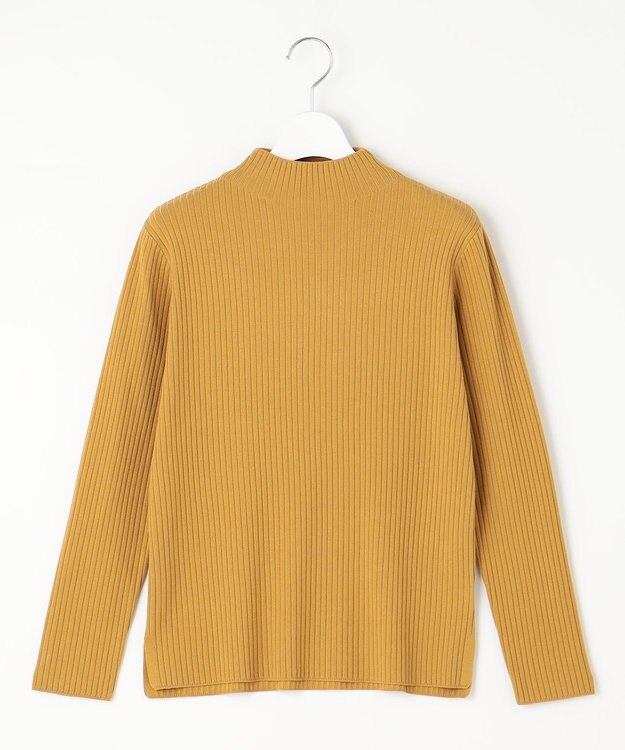J.PRESS LADIES 針抜きフライス ボトルネック リブ カットソー イエロー系