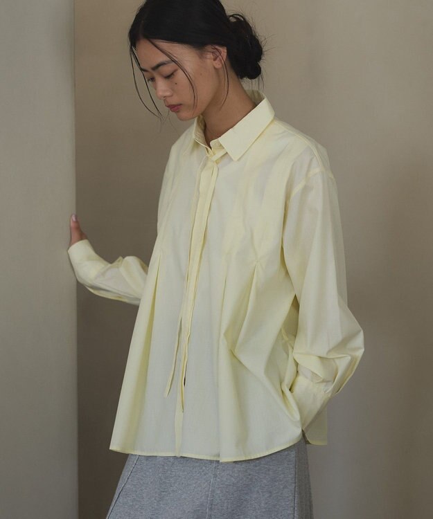 CRAFT STANDARD BOUTIQUE タイ付きタックシャツチュニック Light Yellow