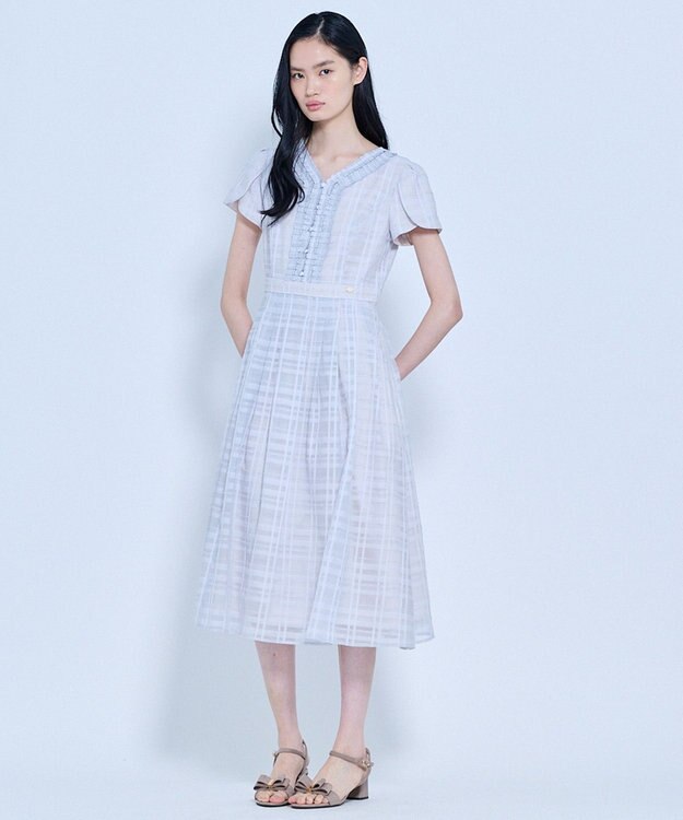 TOCCA 【星風まどかさん着用】FLOATING CHECK ドレス グレー系5